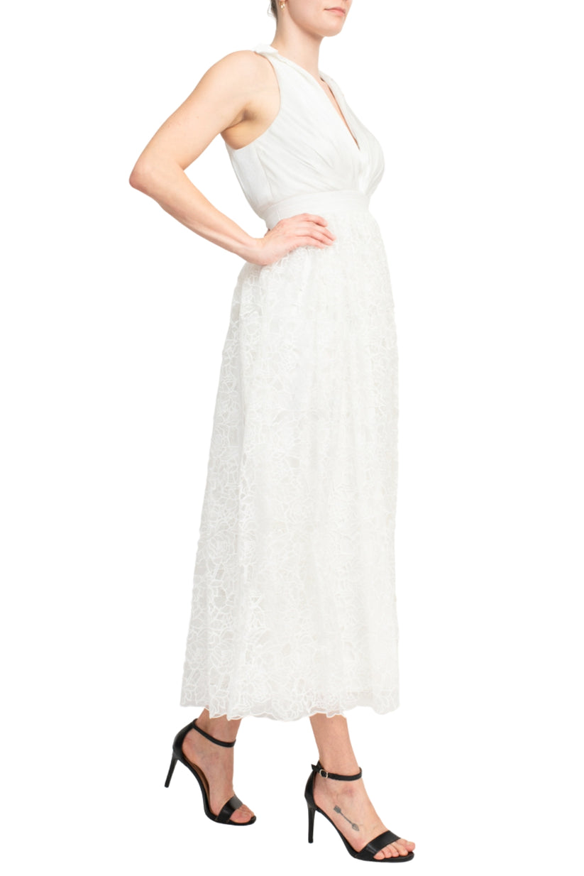 Badgley Mischka SC3965  Long Formal A Line Lace Midi Dress