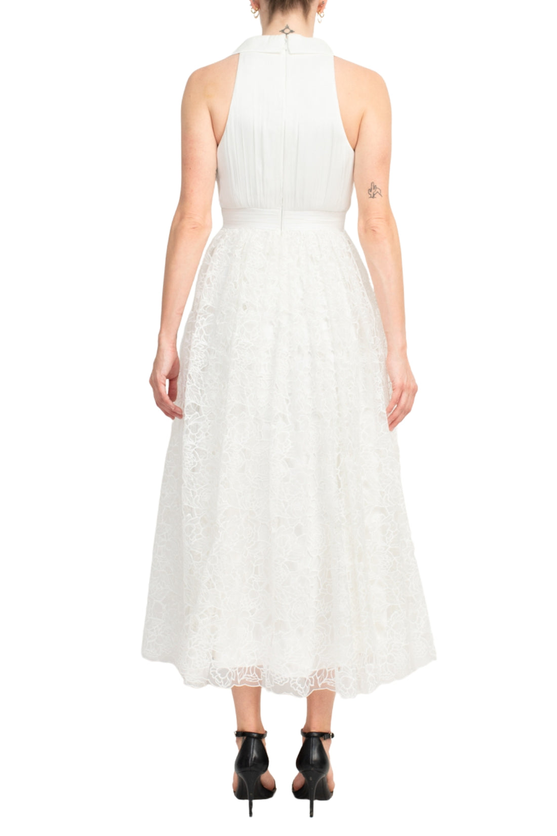 Badgley Mischka SC3965  Long Formal A Line Lace Midi Dress