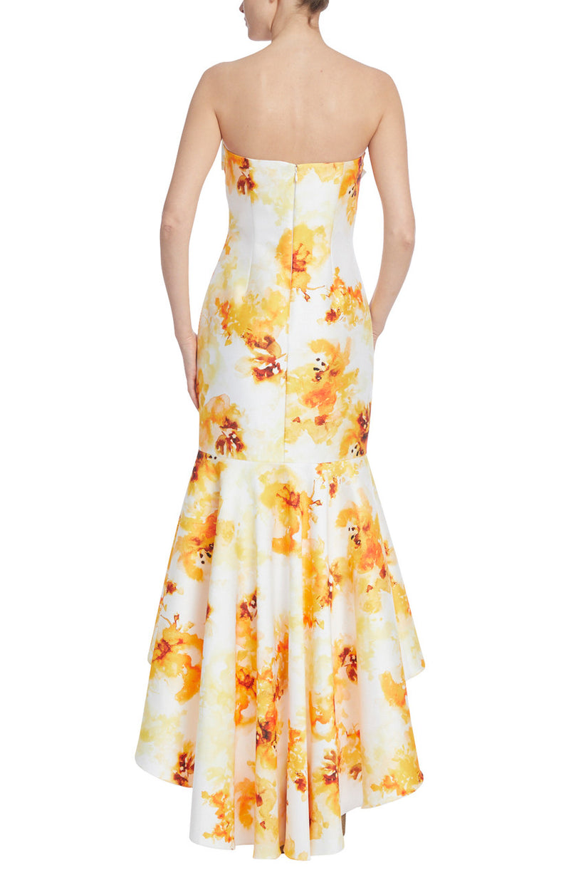 Badgley Mischka SC3982 High Low Floral Mermaid Formal Dress