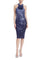 Cocktail Dresses Fitted Sequin Short Cocktail Dress Navy Multi