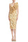 Cocktail Dresses Fitted Short Cocktail Midi Dress Yellow Multi