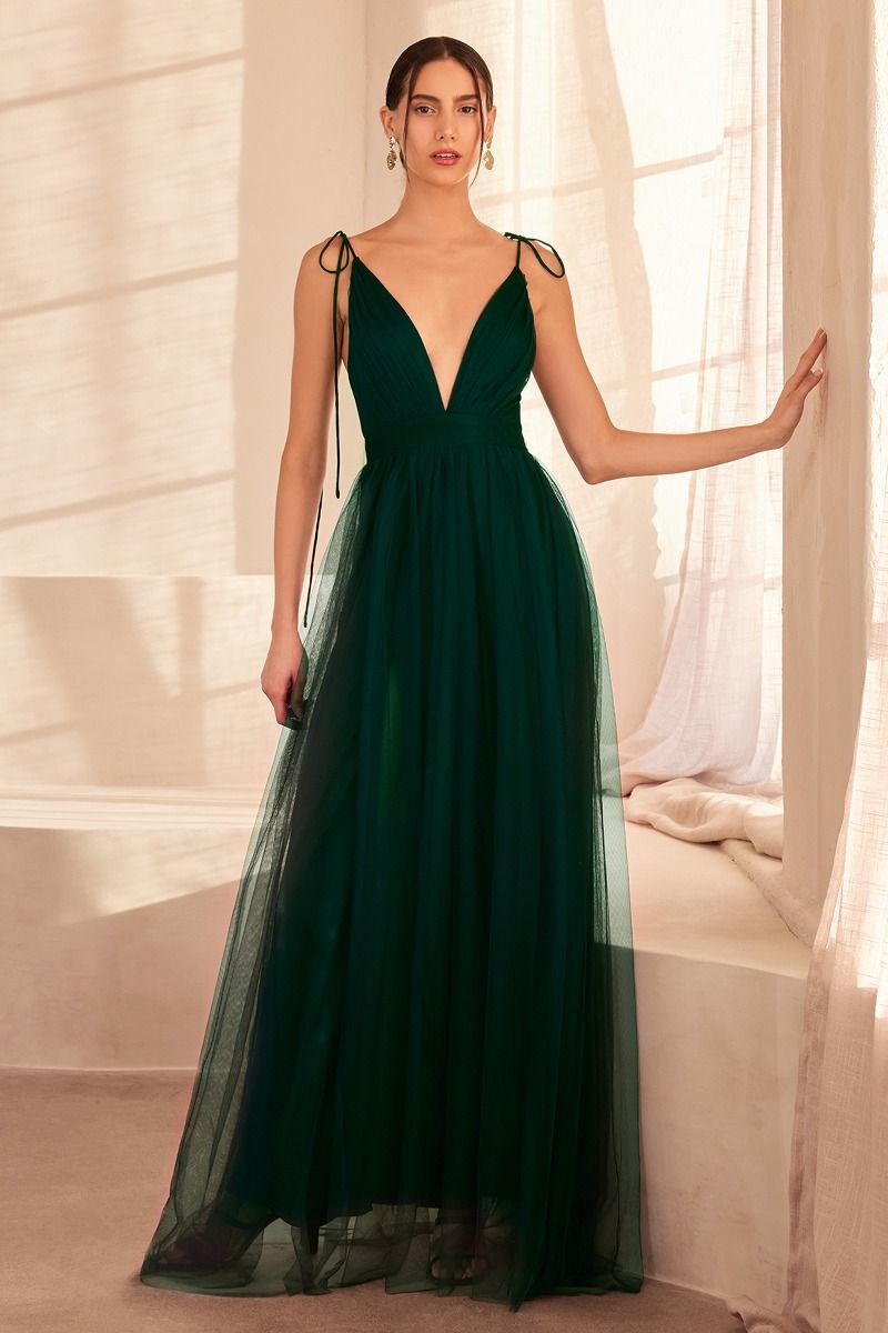Prom Dresses Long Formal A Line Slit Prom Dress Emerald