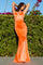 Prom Dresses Long Fitted Bustier Prom Dress Neon Orange