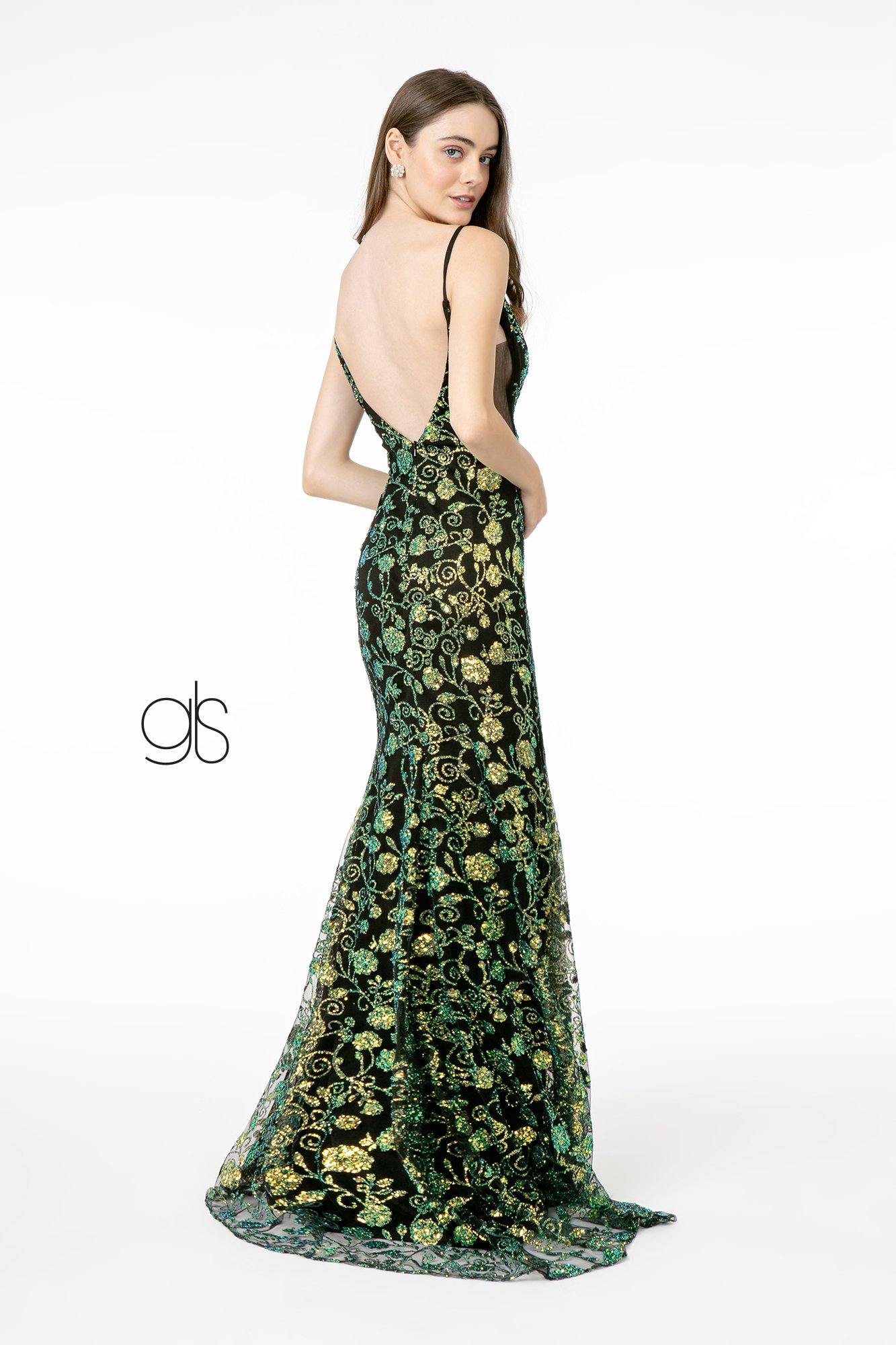 Sequin and Glitter Long Prom Dress