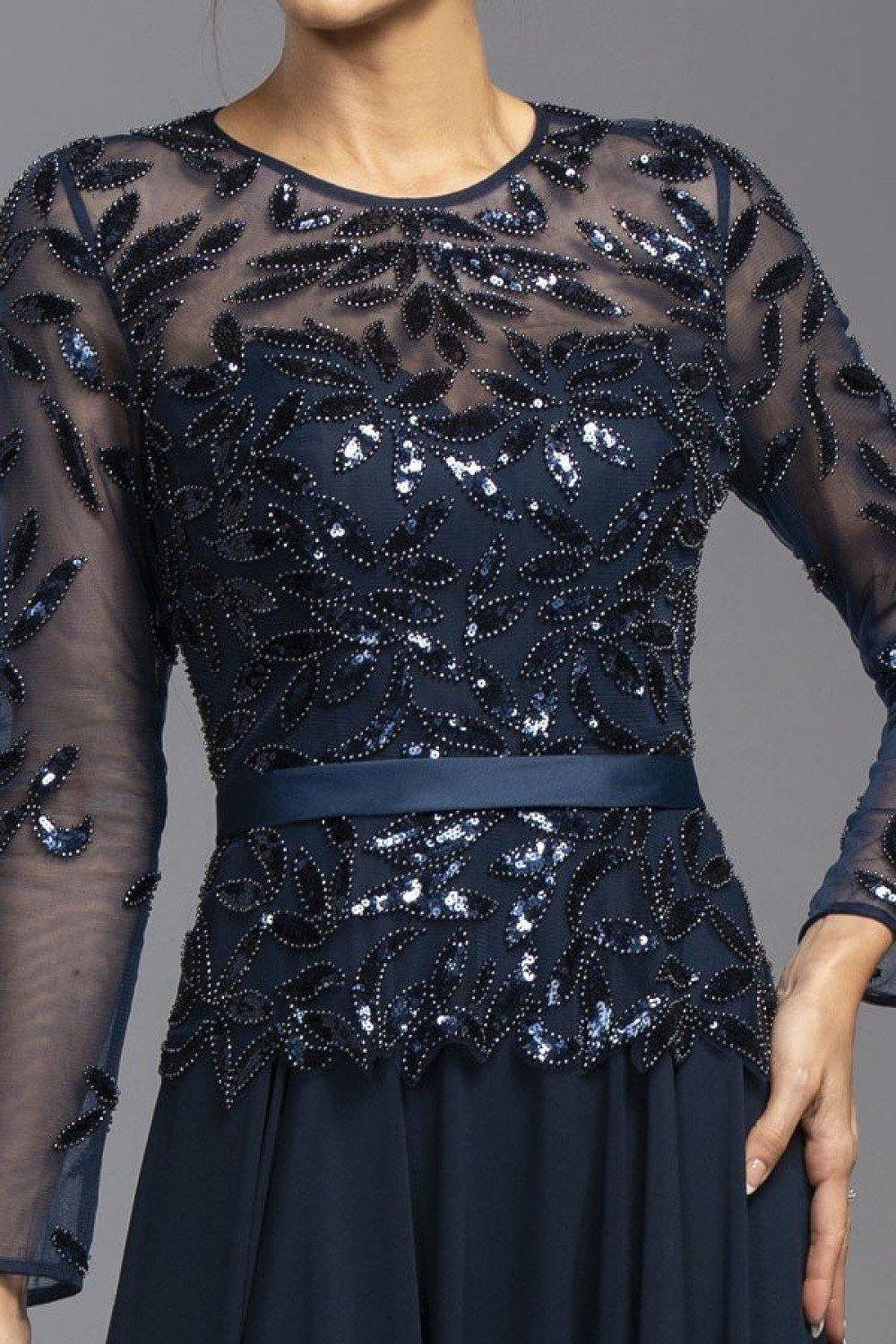 Sequin Embellished Long Formal Dress - The Dress Outlet ASpeed
