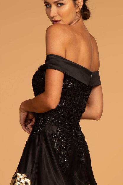 Sequin Embellished Long Prom Dress - The Dress Outlet Elizabeth K