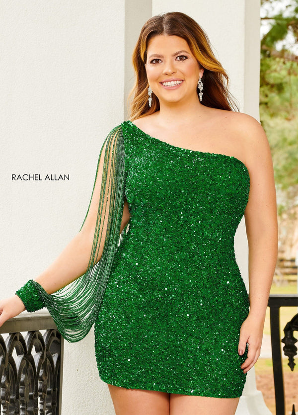 One-Shoulder Mini Sequin Cocktail Bodycon Rachel Allan 40201