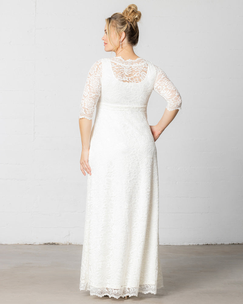 Wedding Dresses Long A Line Lace Bridal Wedding Dress Kiyonna 13170916 Ivory/White