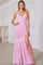 Prom Dresses Prom Long Beaded Lace Applique Ruffle Formal Dress Soft Pink