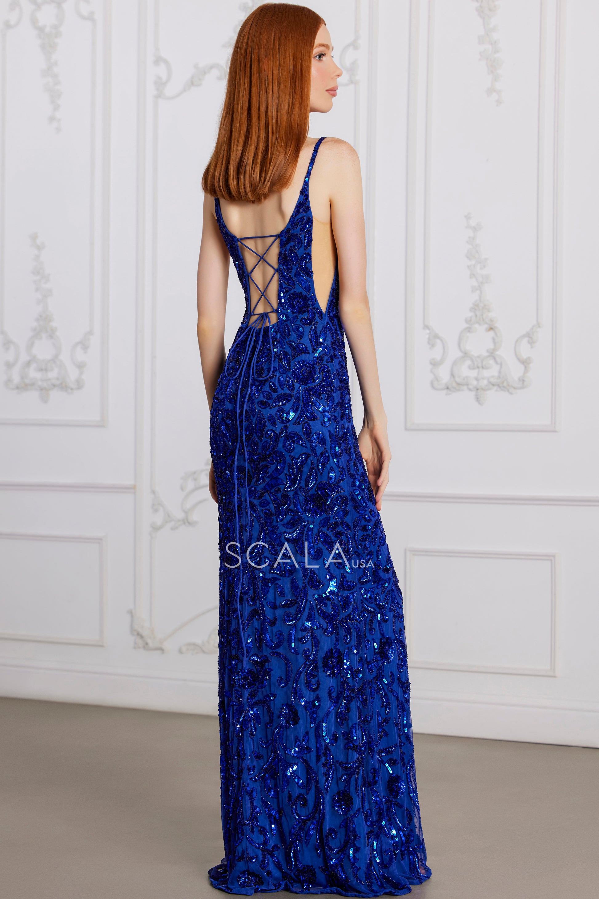 Scala 80106 Beaded Prom Long Formal Evening Dress