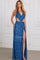 Prom Dresses Sequined Fitted Formal Long Prom Dress Sapphire