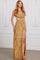 Prom Dresses Slit Long Formal Sequin Prom Dress Gold