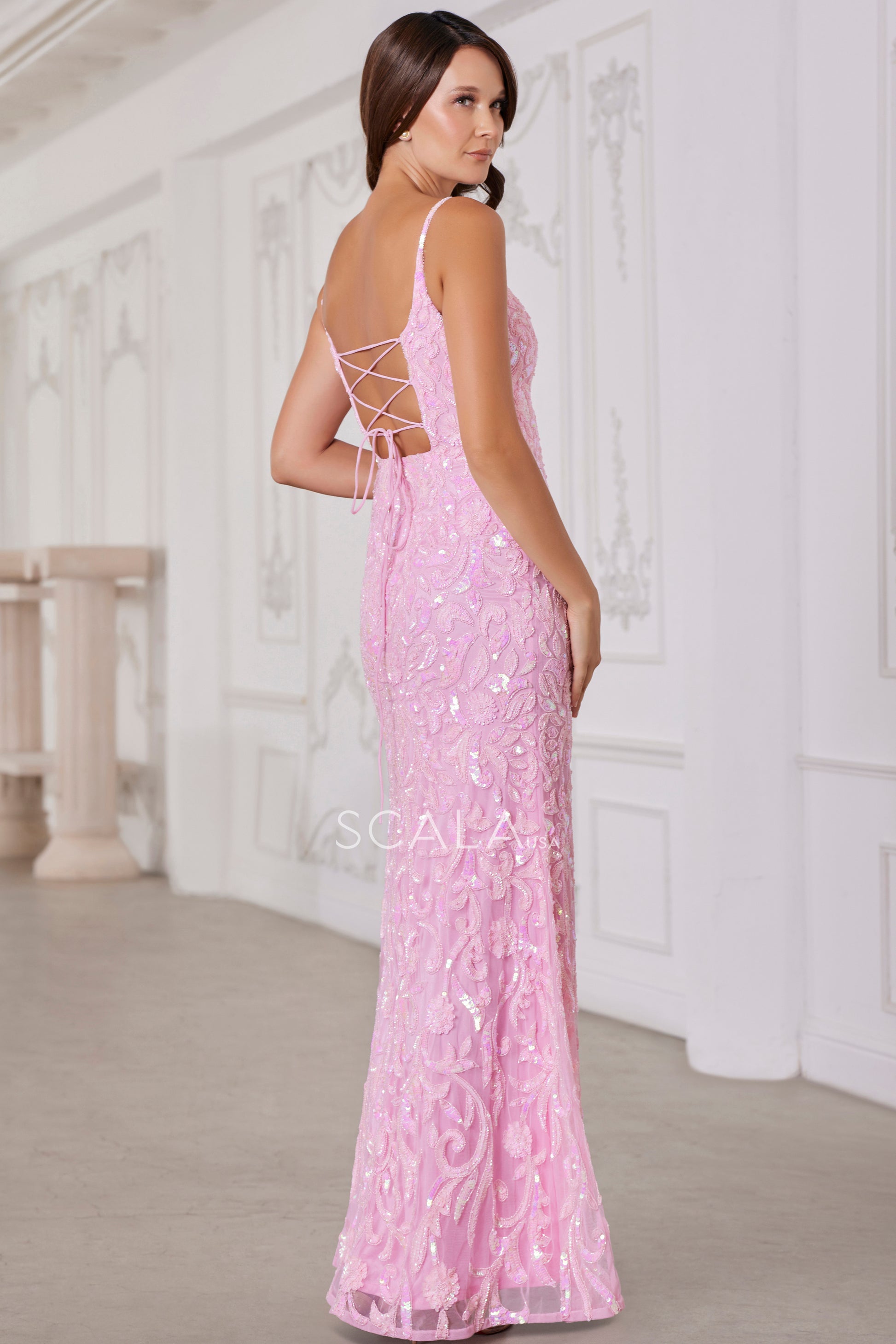 Scala 80106 Beaded Prom Long Formal Evening Dress