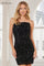 Cocktail Dresses Homecoming Sequined Fitted Cocktail Dress Black