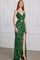 Prom Dresses Sequin Long Formal Fitted Keyhole Prom Dress Emerald
