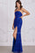 Prom Dresses Prom Long Fitted Slit Formal Beaded Evening Dress Royal