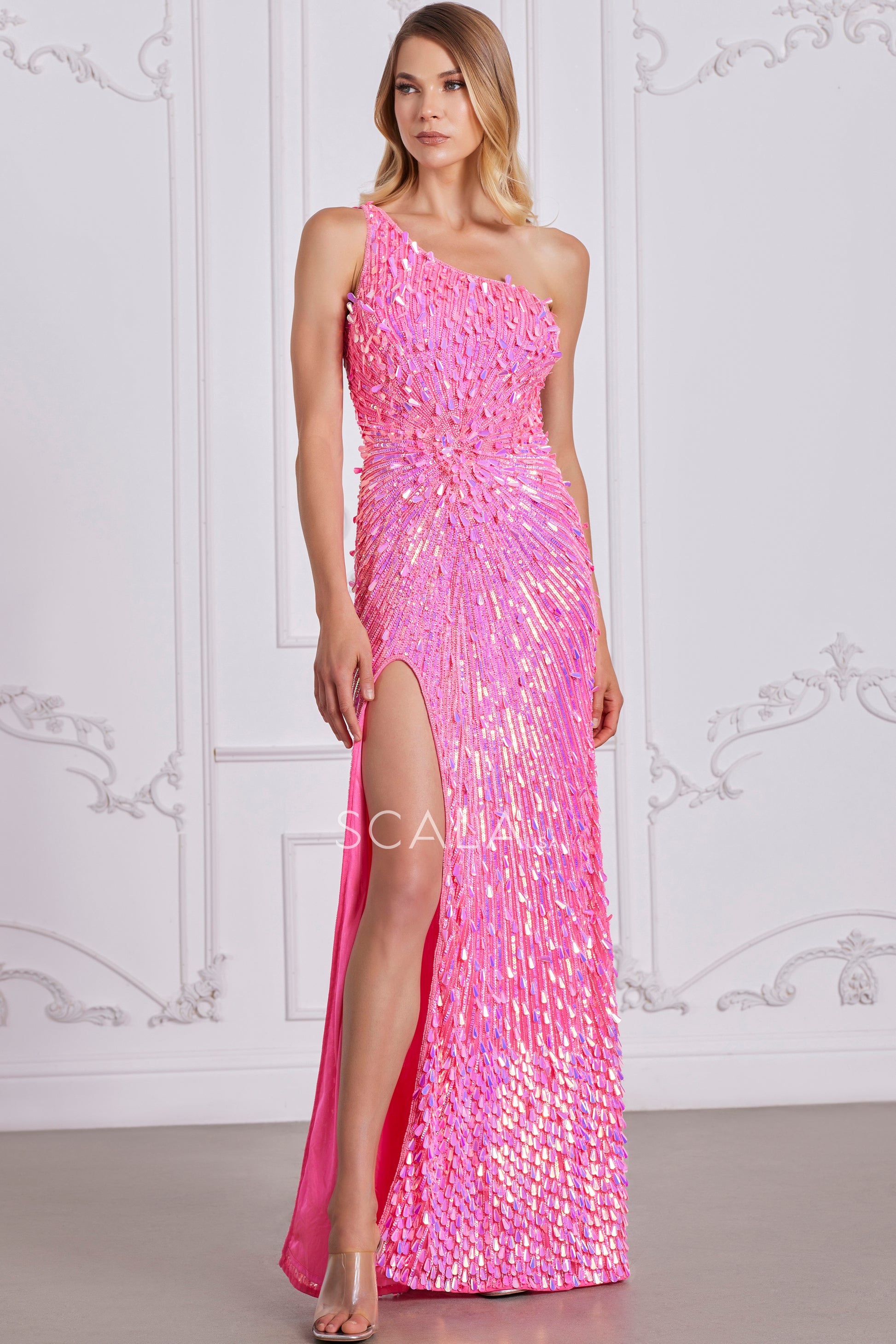 Scala 80122 Prom Beaded Long Formal Sequin Evening Dress