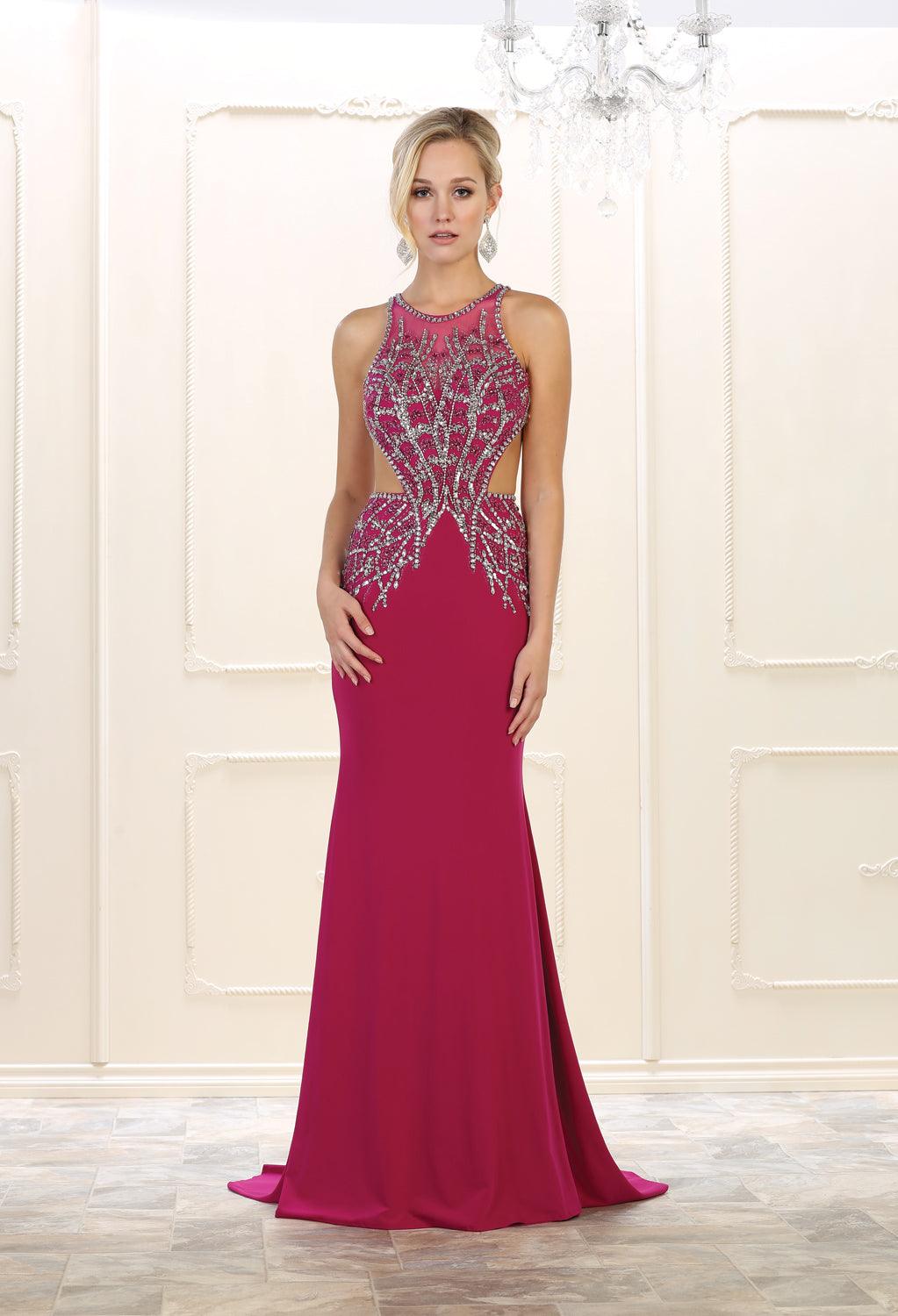 Sexy Backless Prom Dress Formal Evening Gown - The Dress Outlet May Queen