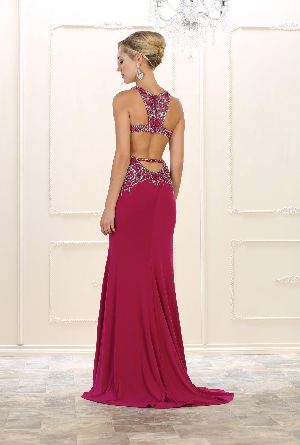 Sexy Backless Prom Dress Formal Evening Gown - The Dress Outlet May Queen