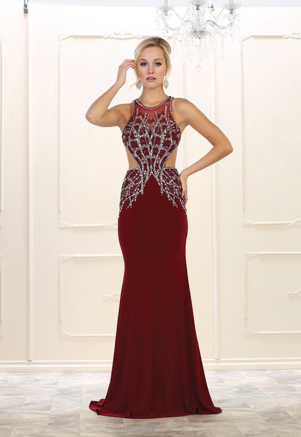 Sexy Backless Prom Dress Formal Evening Gown - The Dress Outlet May Queen