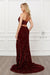 Sexy Long Burgundy Mermaid Dress - The Dress Outlet