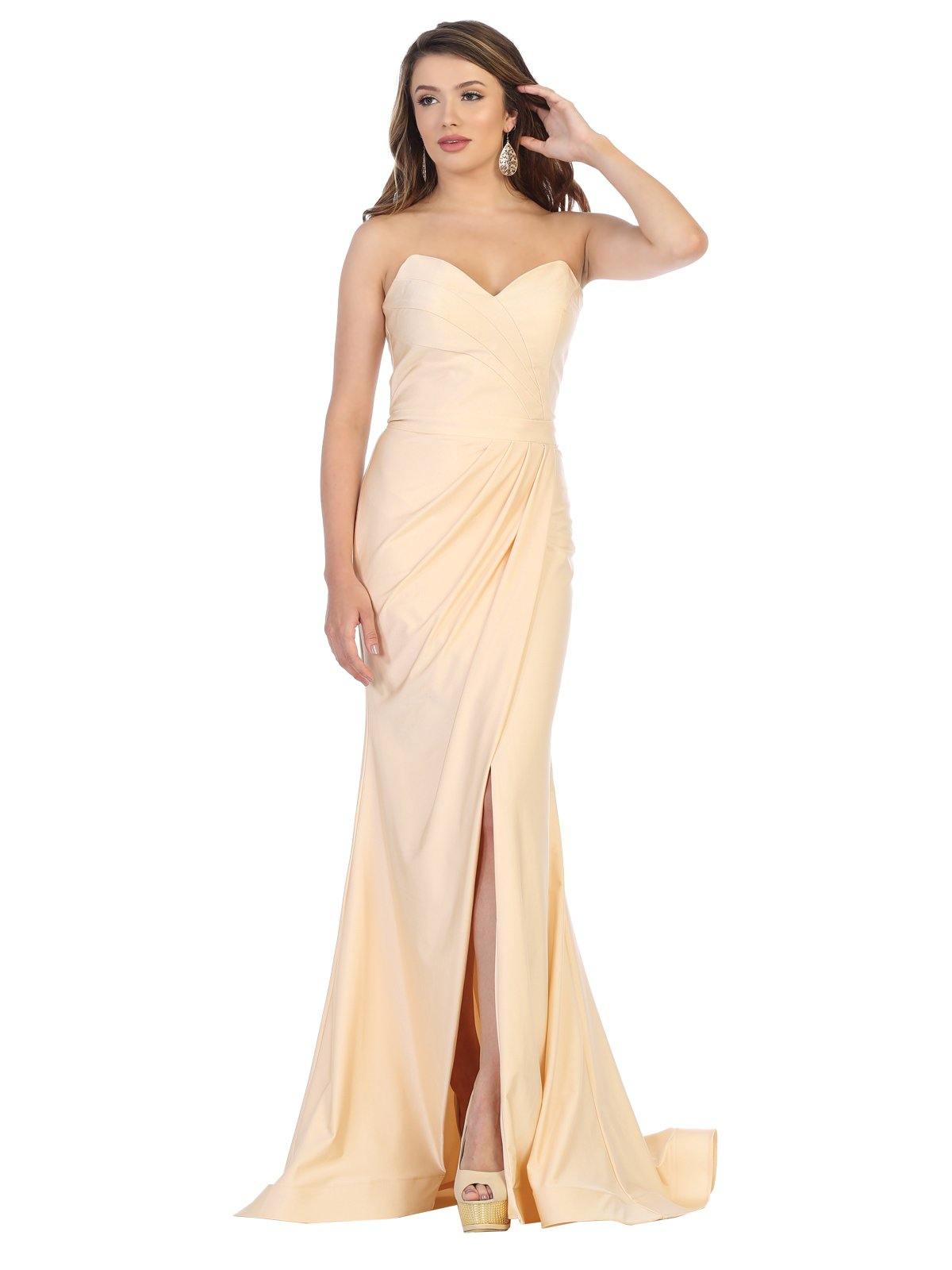 Sexy Long Formal Strapless Sweetheart Evening Prom Dress - The Dress Outlet May Queen