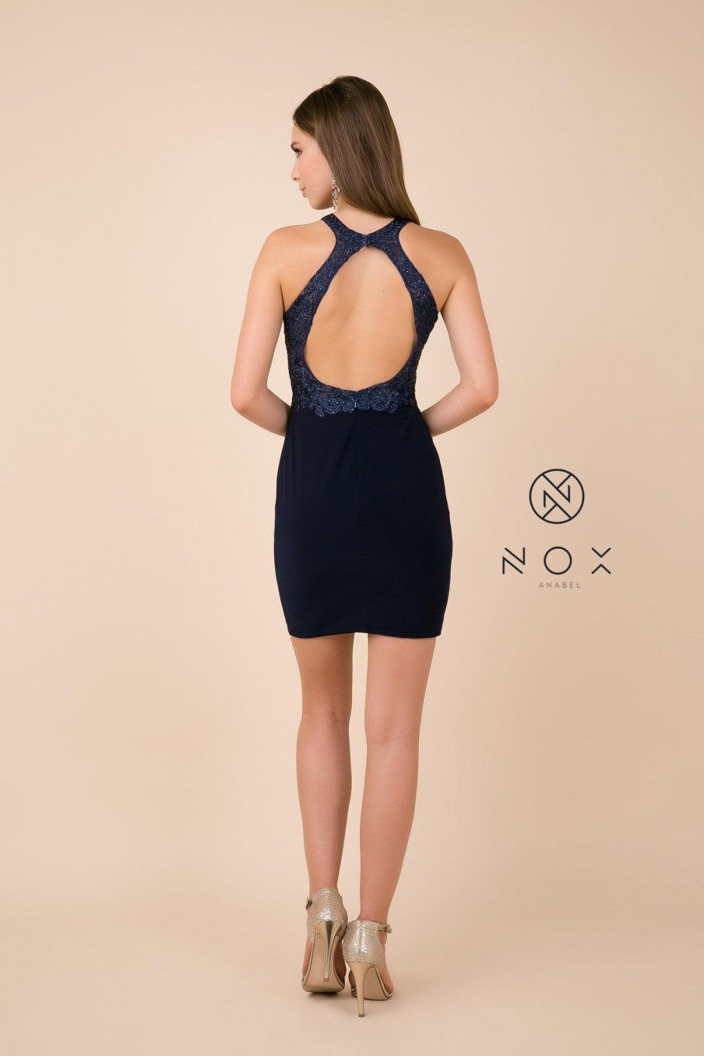 Sexy Short Fitted Dress Formal Cocktail - The Dress Outlet Nox Anabel