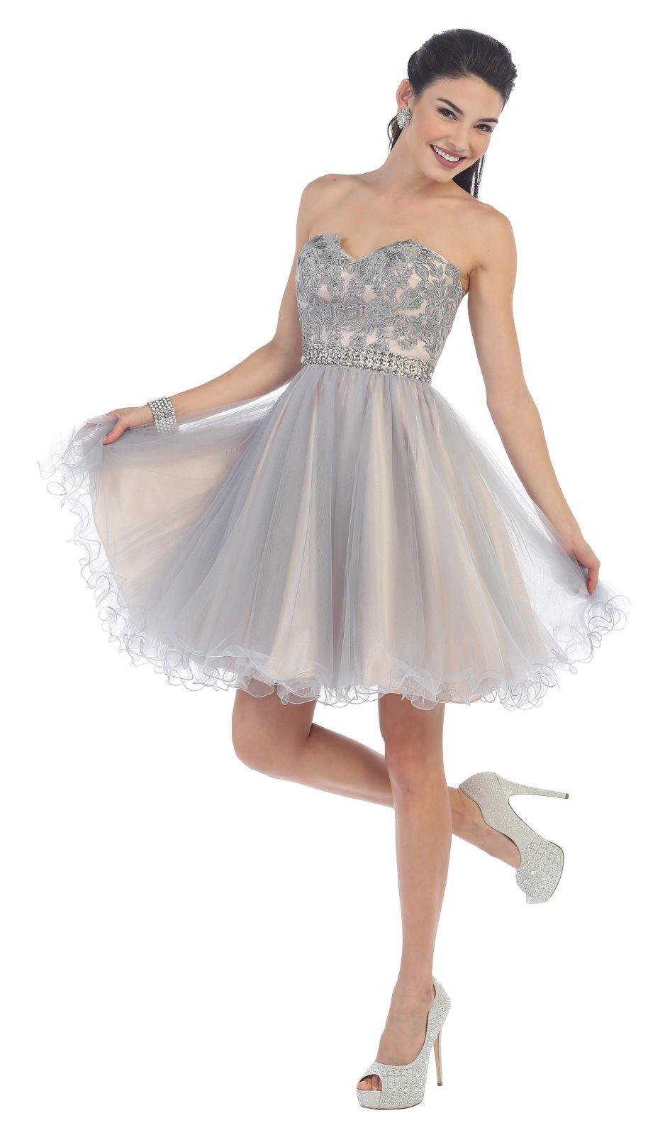 Sexy Strapless Short Dress Homecoming - The Dress Outlet May Queen