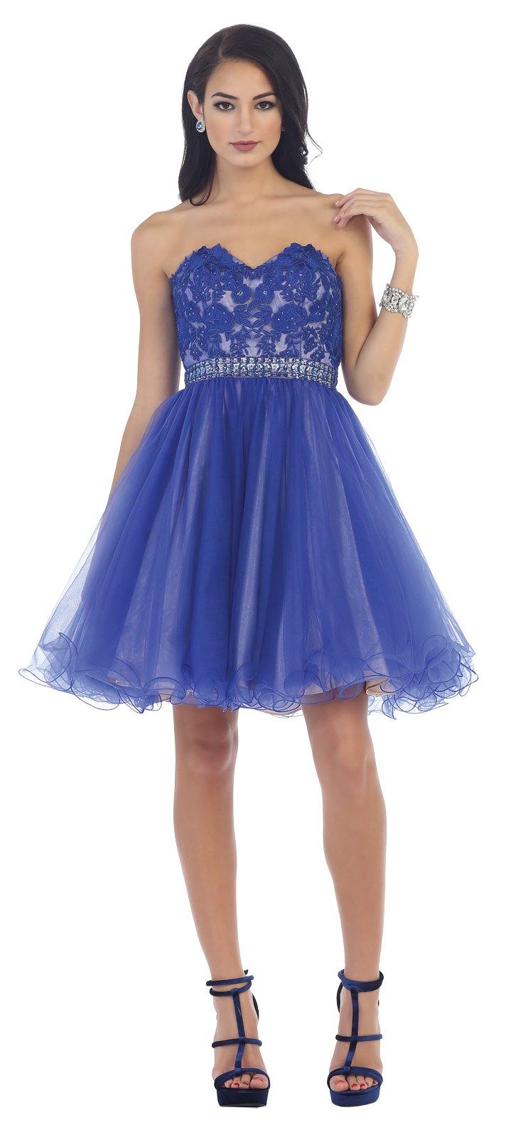 Sexy Strapless Short Dress Homecoming - The Dress Outlet May Queen
