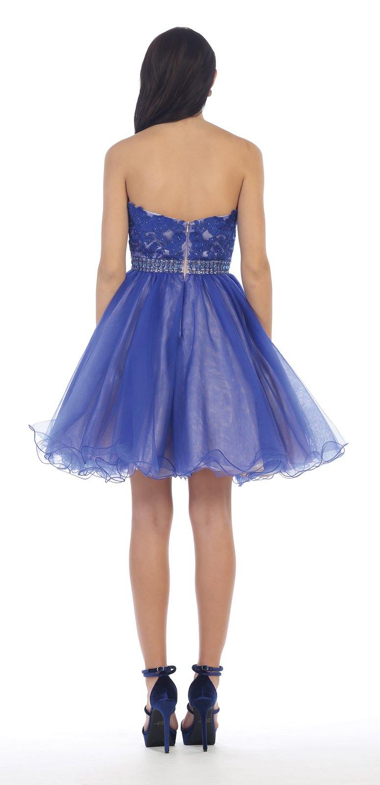 Sexy Strapless Short Dress Homecoming - The Dress Outlet May Queen