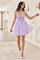 Cocktail Dresses Short Homecoming A Line Lace Cocktail Dress Lavender