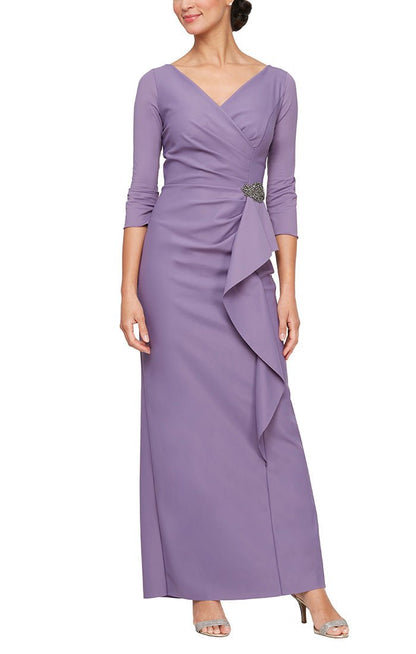 Alex Evenings Long Formal Dress 8134289 - The Dress Outlet Icy Orchid