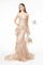 Sheer Bodice Glitter Mesh Mermaid Long Prom Dress - The Dress Outlet Elizabeth K