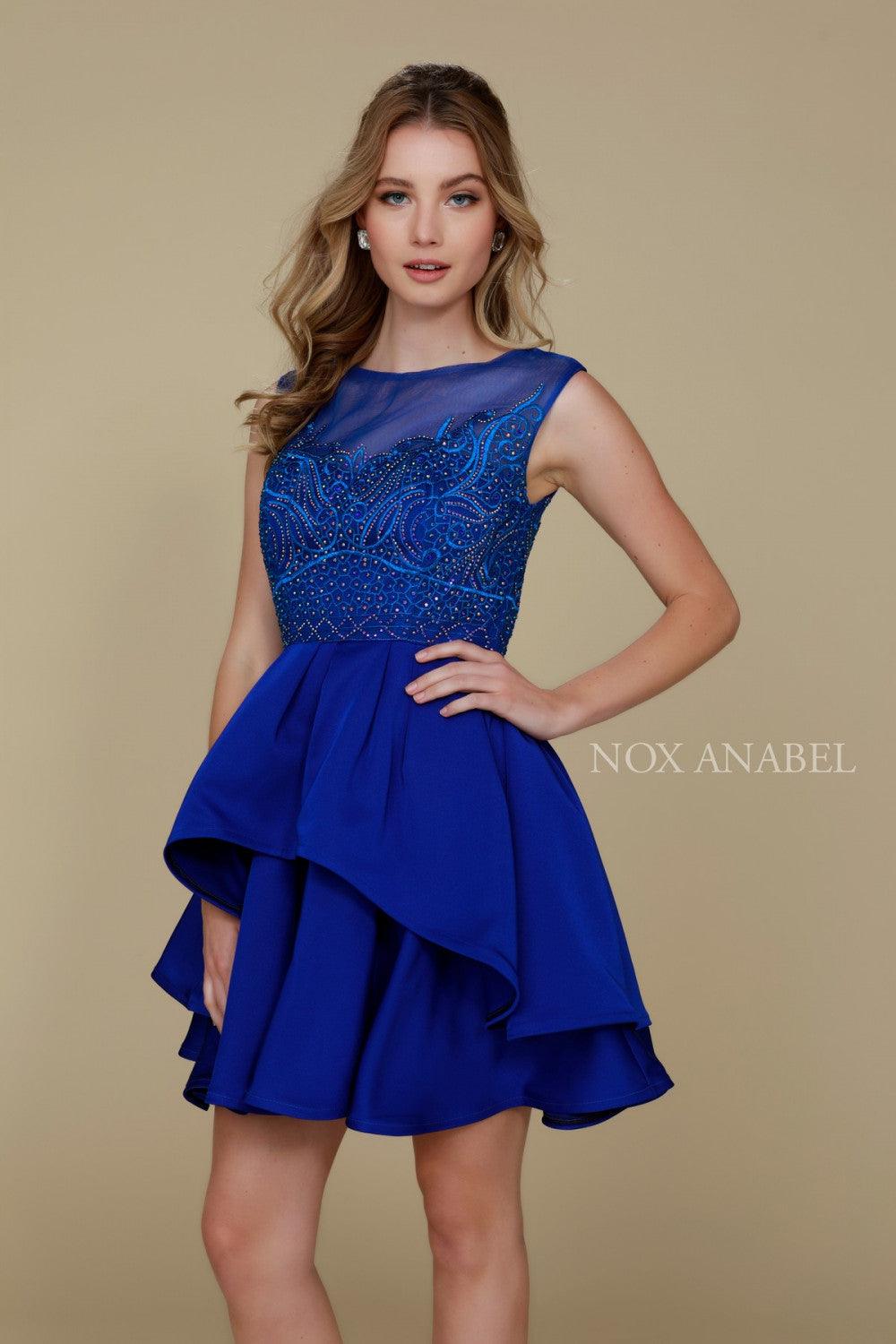 Short A Line Formal Homecoming Prom Dress - The Dress Outlet Nox Anabel