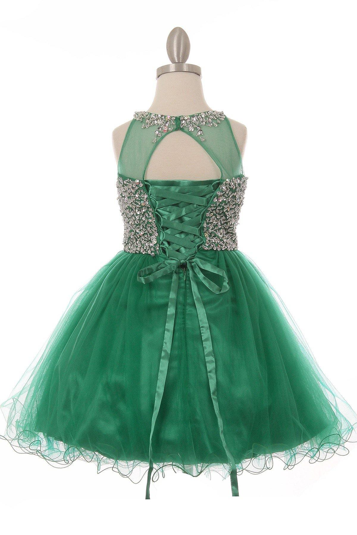 Short Beaded and Tulle Party Dress Flower Girl