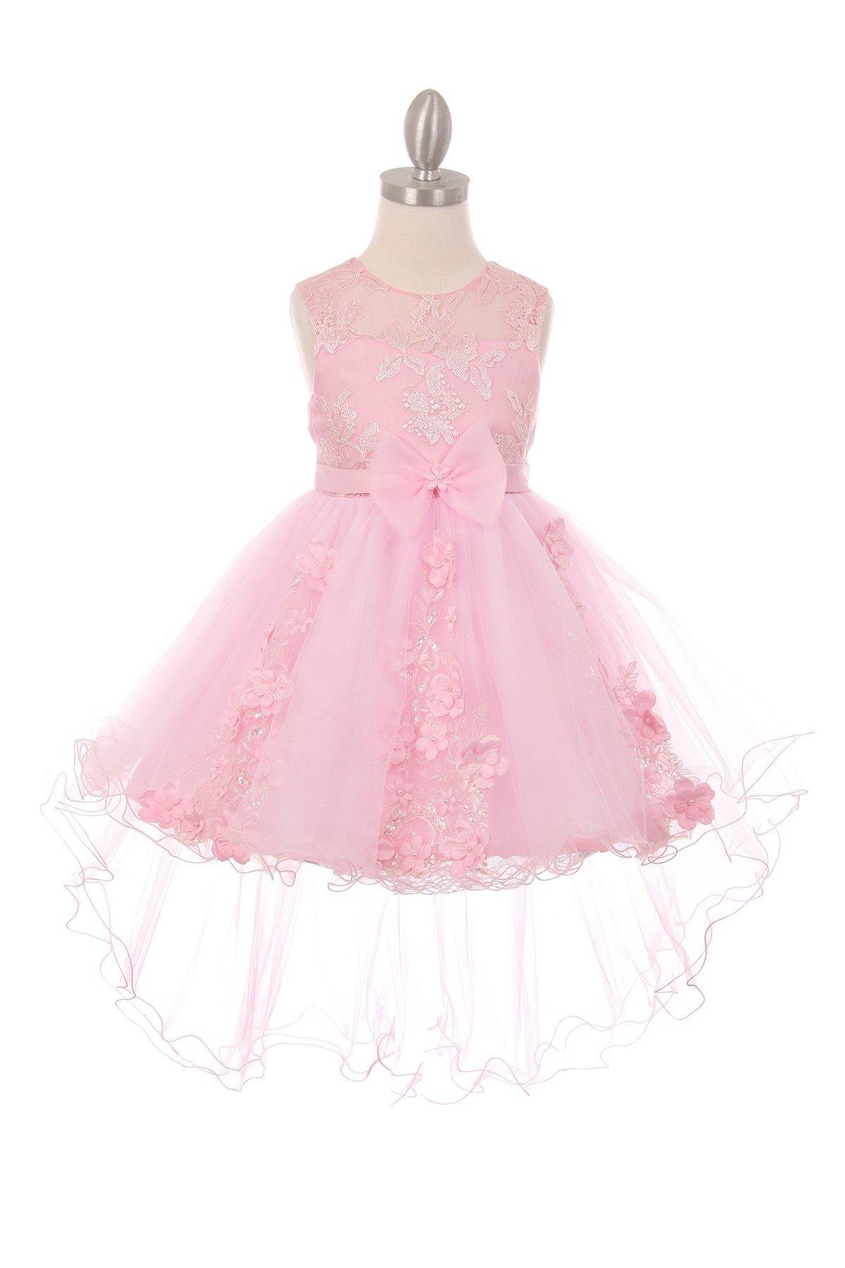 Short Beaded Party Dress Flower Girls Dress - The Dress Outlet Cinderella Couture