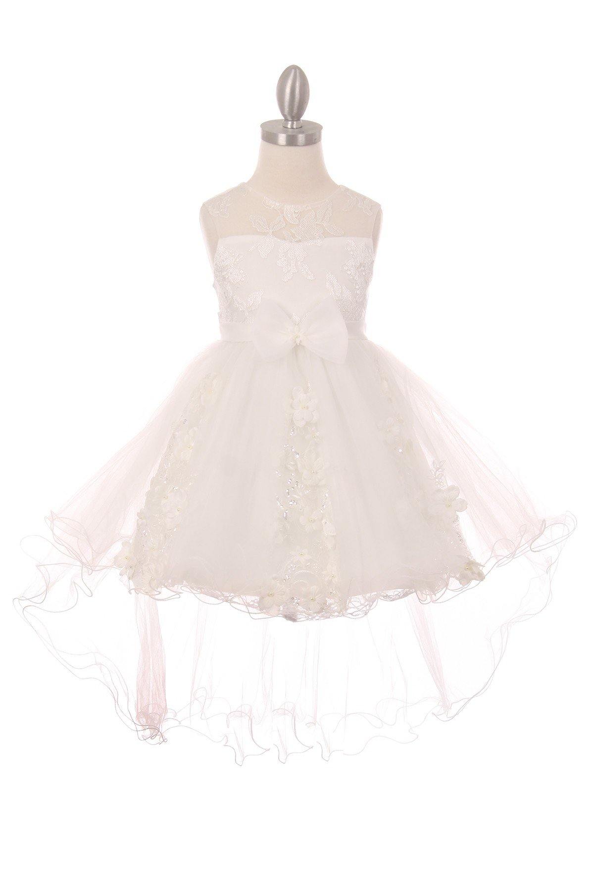 Short Beaded Party Dress Flower Girls Dress - The Dress Outlet Cinderella Couture