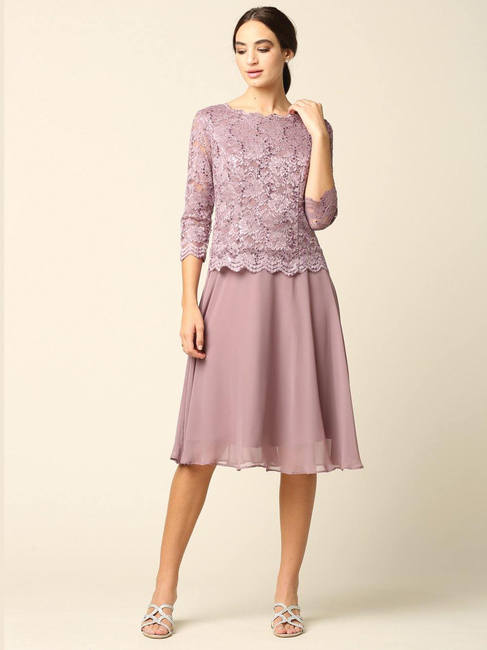 Mauve Short Bridesmaids Mother of the Bride Formal Dress for $85.99