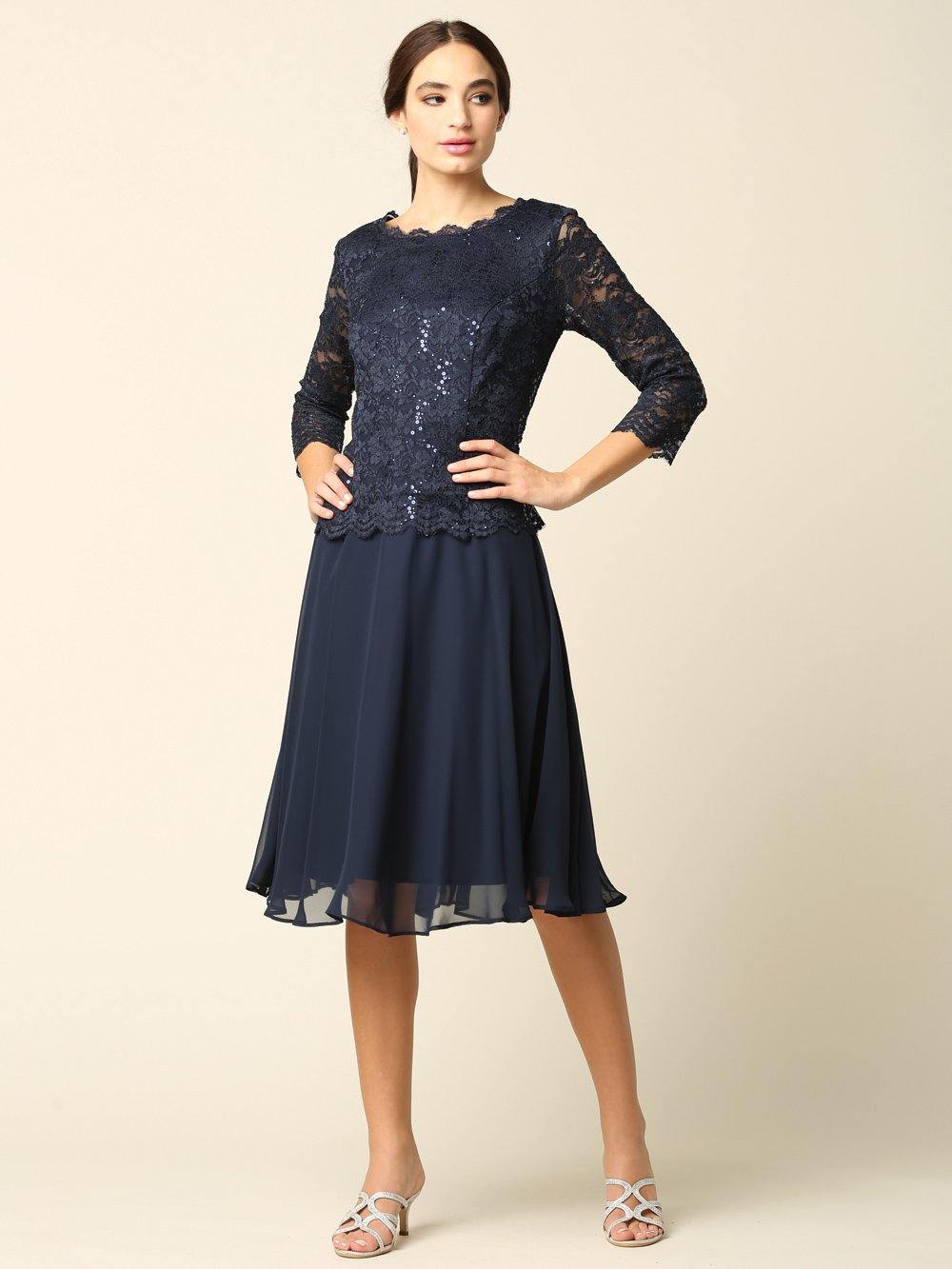 Short Bridesmaids Mother of the Bride Formal Dress - The Dress Outlet Eva Fashion