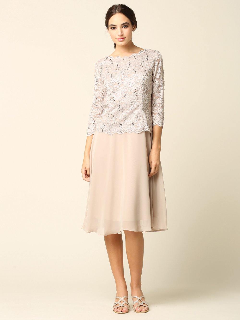 Short Bridesmaids Mother of the Bride Formal Dress - The Dress Outlet Eva Fashion