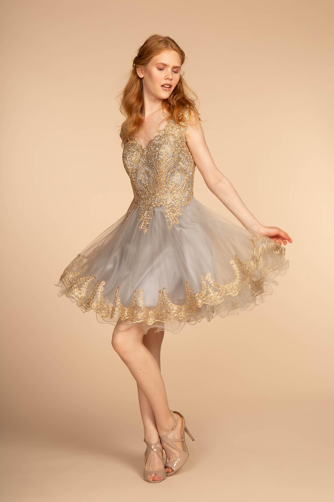 Silver Sleeveless Short Cocktail Dress Prom for $149.99 – The Dress Outlet
