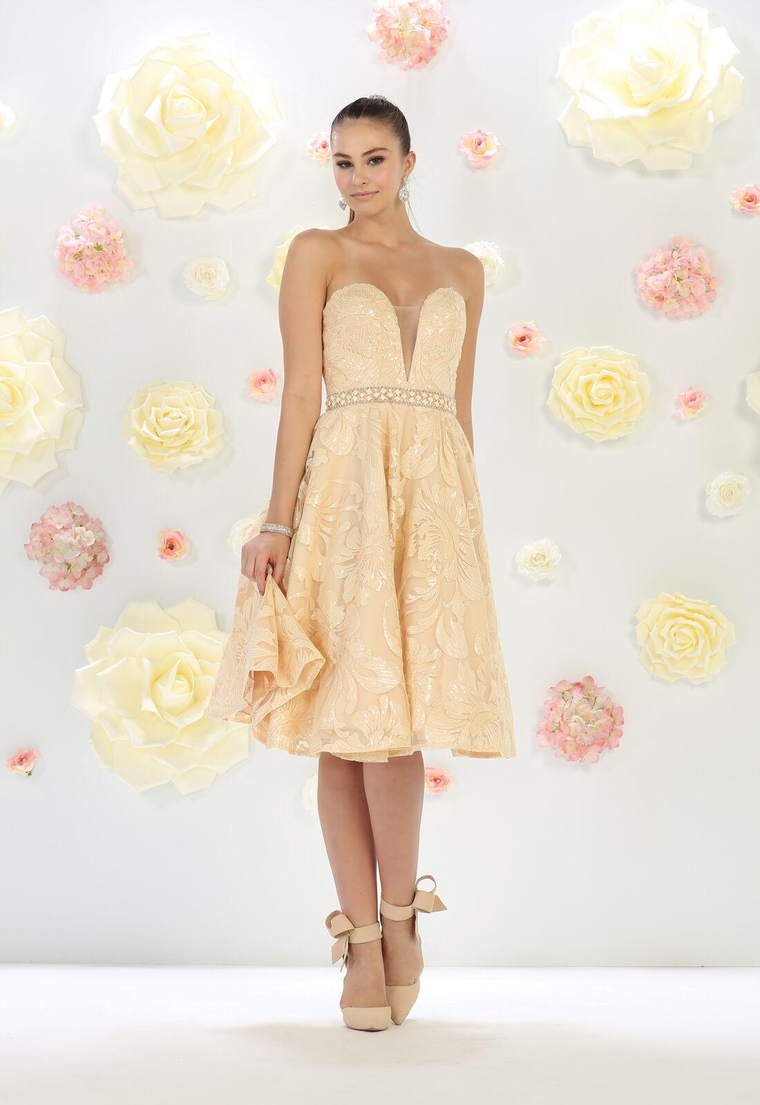 Short Cocktail Homecoming Prom Dress - The Dress Outlet May Queen