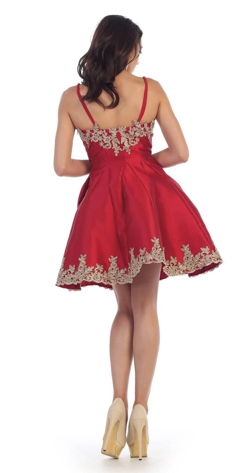 Short Cocktail Homecoming Spaghetti Strap Prom Dress - The Dress Outlet May Queen