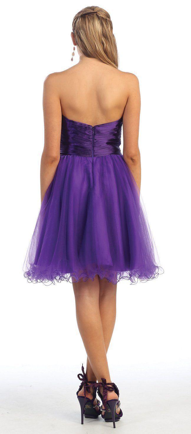 Short Cocktail Strapless Prom Formal Dress - The Dress Outlet May Queen