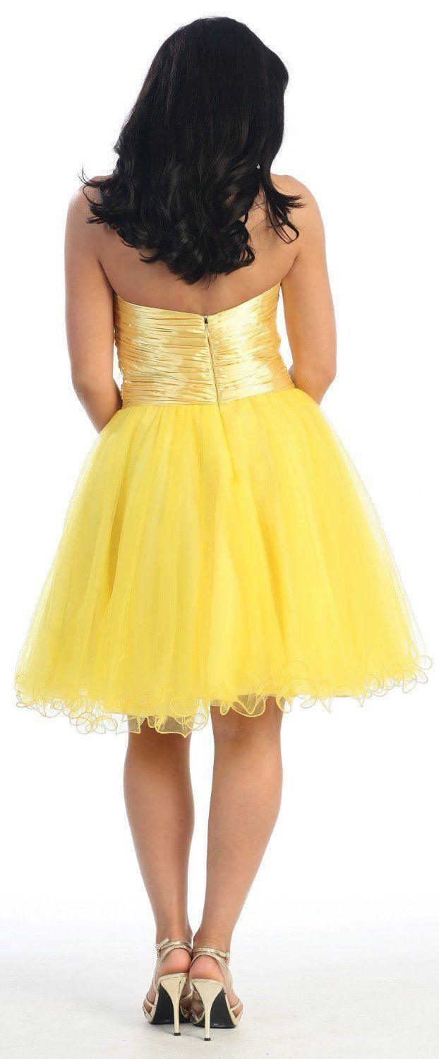 Short Cocktail Strapless Prom Formal Dress - The Dress Outlet May Queen