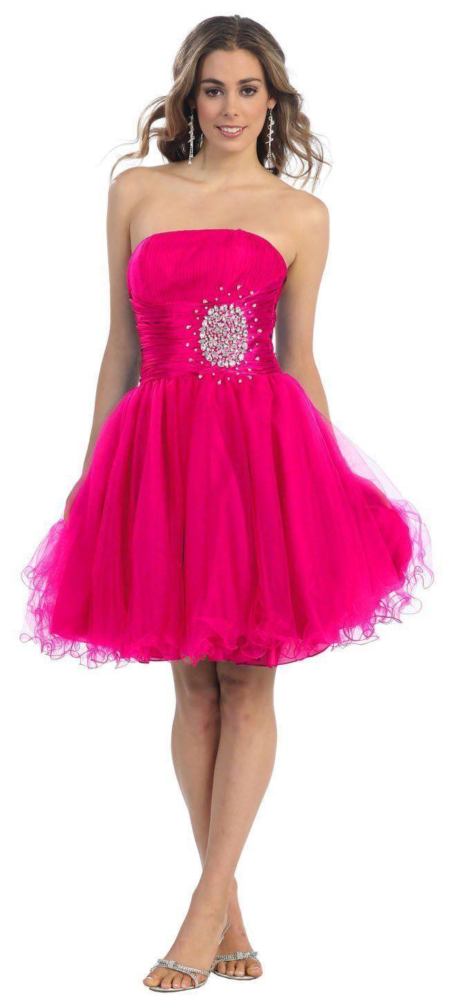 Short Cocktail Strapless Prom Formal Dress - The Dress Outlet May Queen