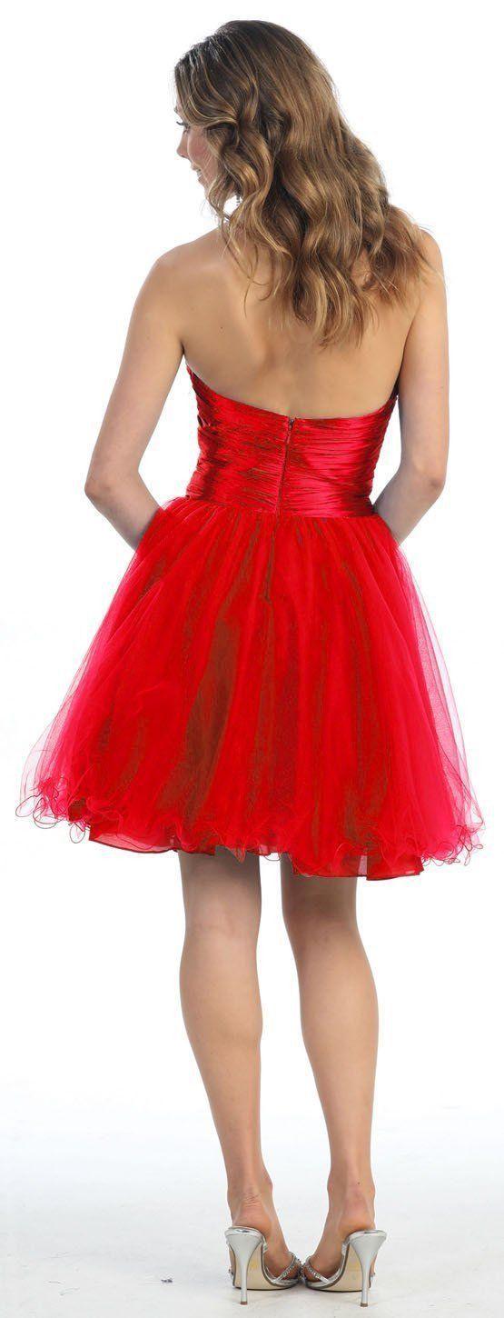 Short Cocktail Strapless Prom Formal Dress - The Dress Outlet May Queen