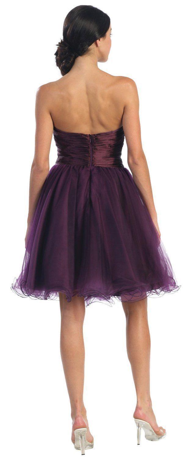 Short Cocktail Strapless Prom Formal Dress - The Dress Outlet May Queen
