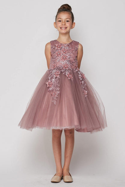 Short Embellished Gown Flower Girls Dress - The Dress Outlet Cinderella Couture