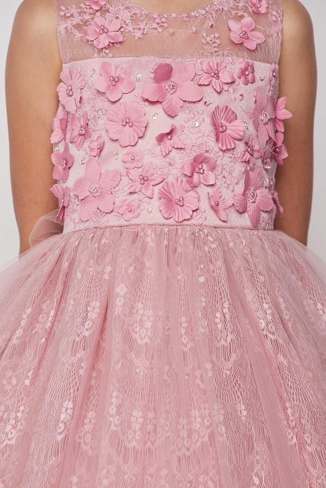 Short Embellished Gown Flower Girls Dress